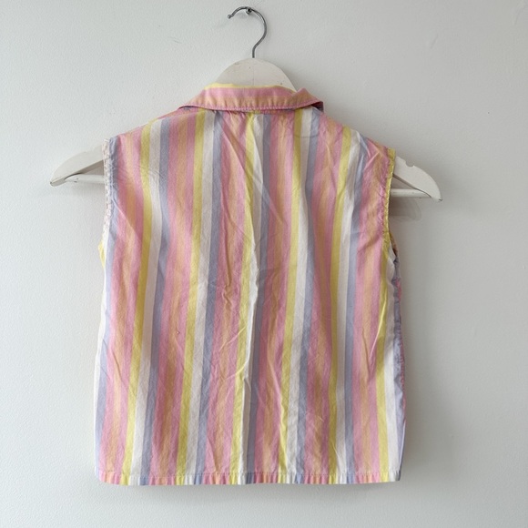 Girls Summer Striped Button Down Top-Sleeveless-Size: 5T Approx. - Picture 4 of 7